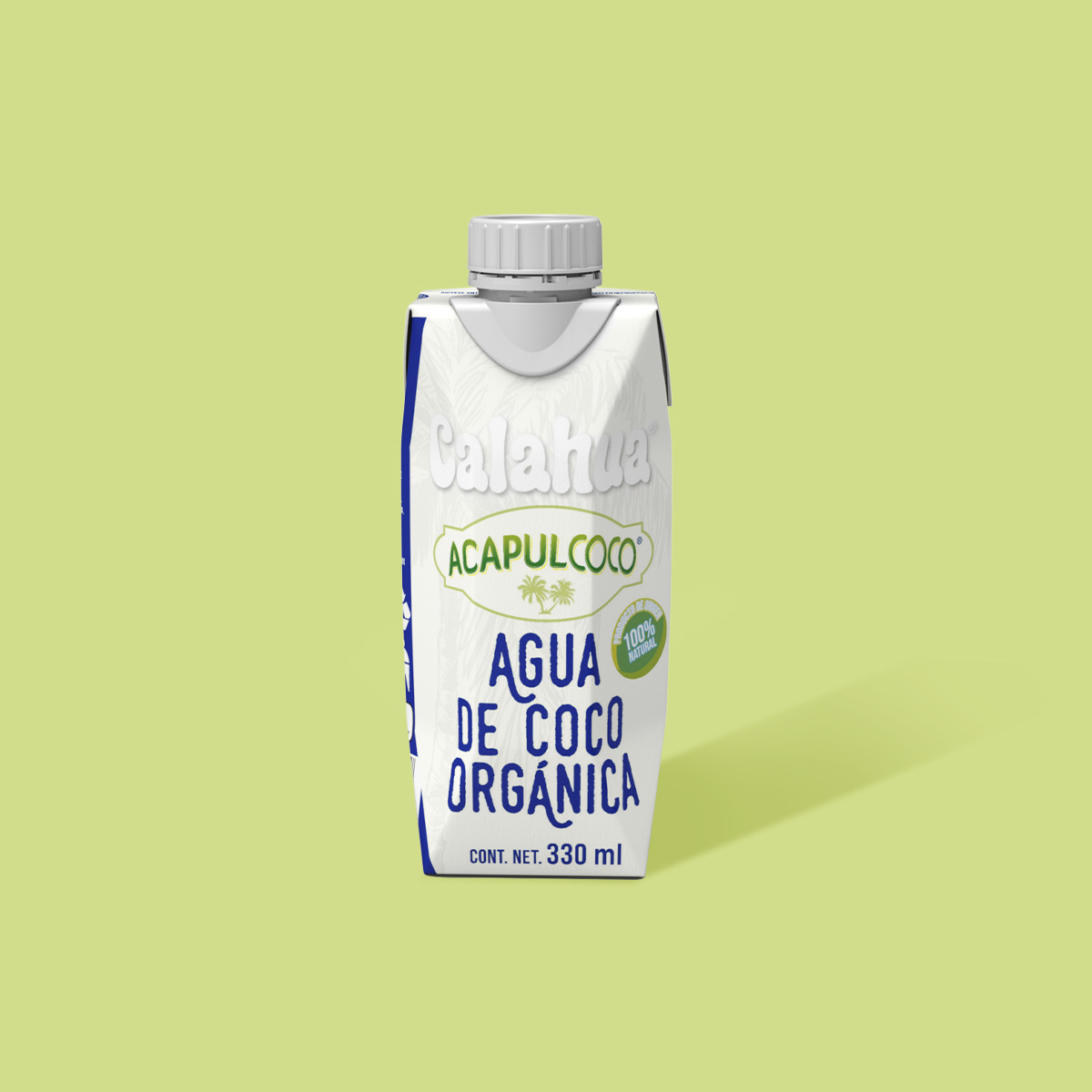 Agua de Coco Orgánica, Tetra Prisma de 330 ml. frente